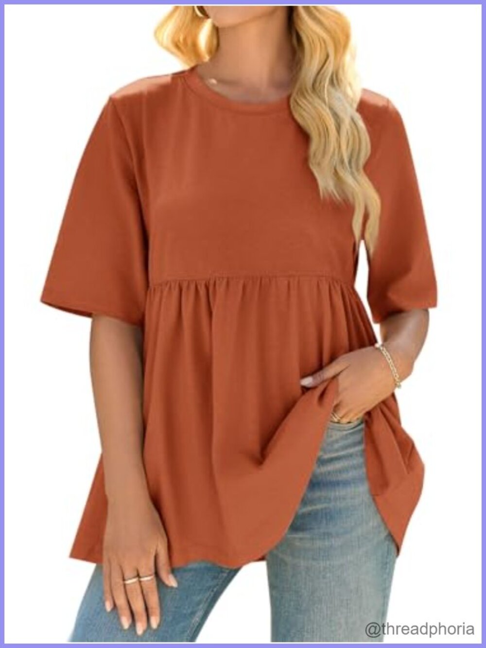 Women's Babydoll Peplum Tunic Top Plus Size Short Sleeve Flowy Casual